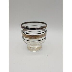 Vtg Federal Glass Lowball Platinum Black Stripe Stockholm  Zeisel Replacement